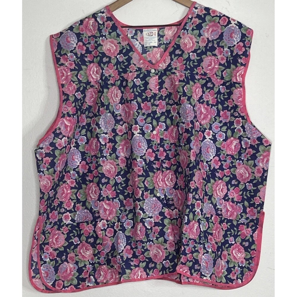 (VINTAGE) NEW  Artistic Creation Front Snap Size 4X Floral Roses Teacher Granny